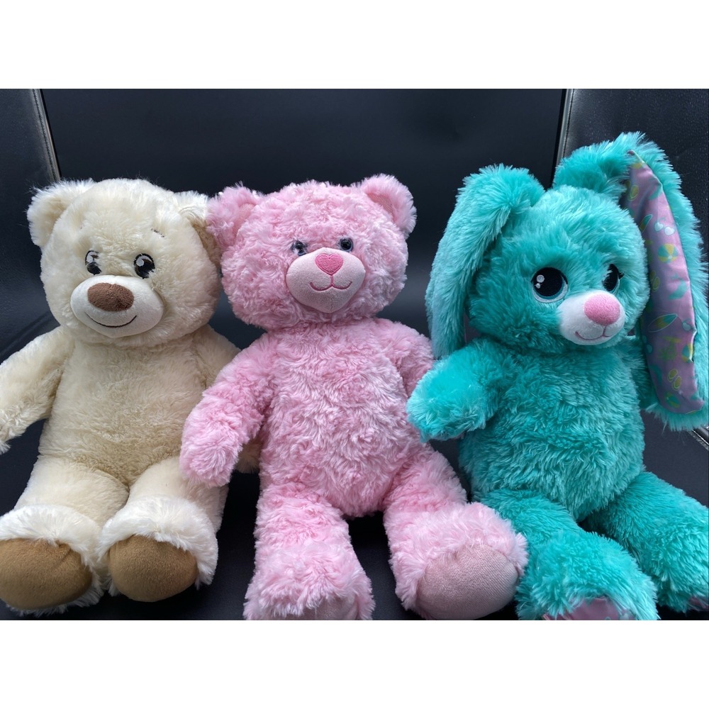 Build a Bear BAB lot‎ of 3 plush Bears, Easter Rabbit, Retail Value Over $120